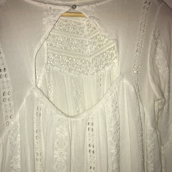 Free people eyelet dress white embroidered xs open back 0 2 - Picture 4 of 5